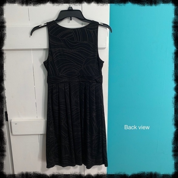 EXPRESS Black Dress with Gold Dotted Pattern - Picture 2 of 5